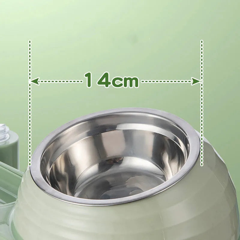 Elevated pet food bowl with automatic water dispenser in food-grade BPA-free materials