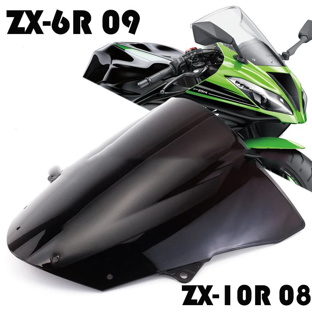 Blue motorcycle windscreen for Kawasaki ZX-6R and ZX-10R sport bikes