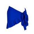 Women's single-shoulder high-waist one-piece swimsuit in a solid colour.