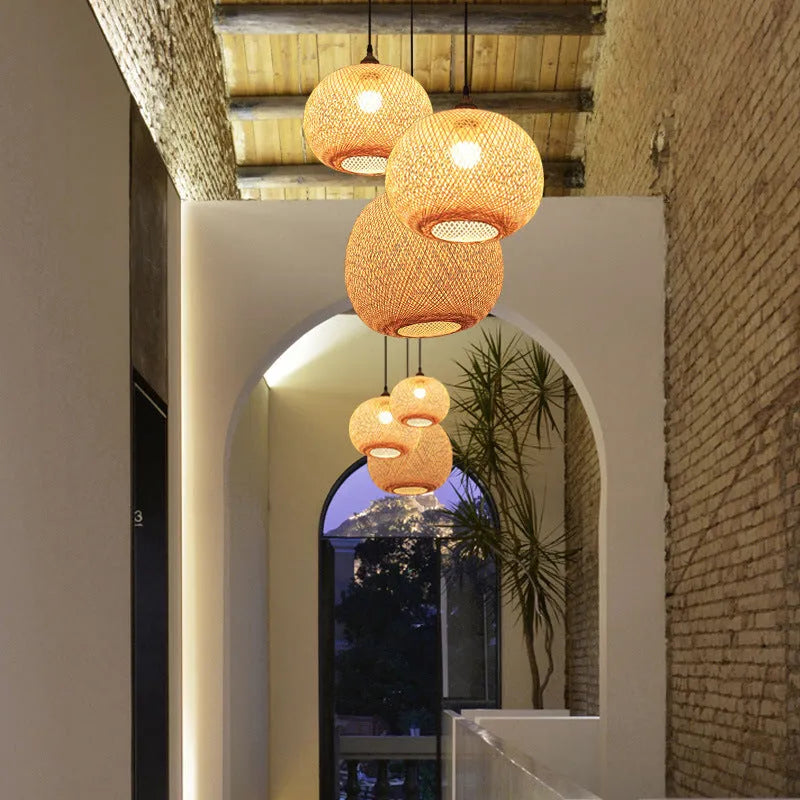 Pastoral style zen tea room chandelier ceiling light fixture