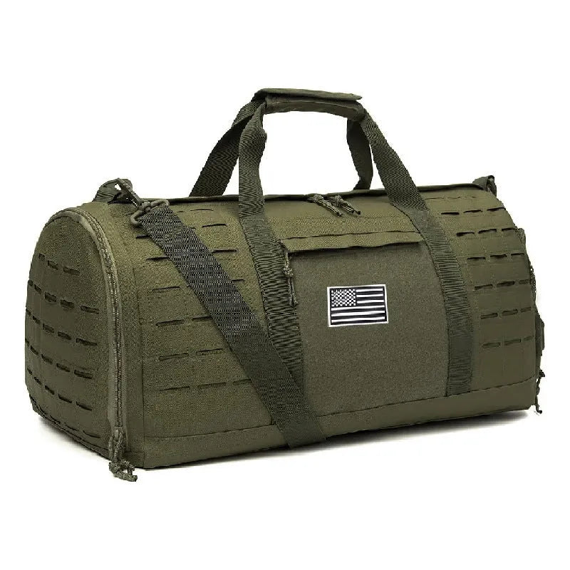 Men's sports handbag with air pillow shoulder strap in Army Green colour