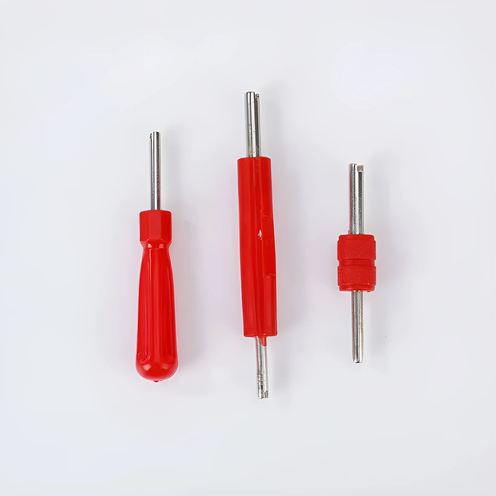 Aluminium alloy single-head twist valve wrench on a workbench