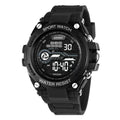 Digital electronic watch with colour display and resin strap in various colour options
