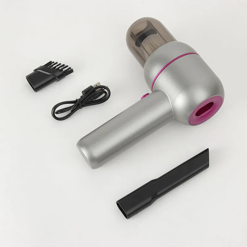 XC-06 gray handheld portable car cleaner with dust bin and attachments
