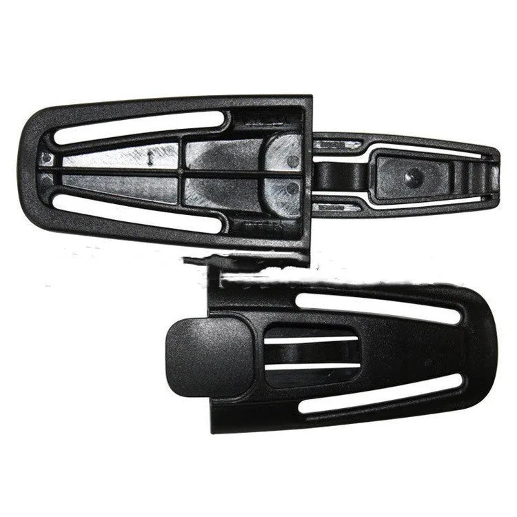 Black nylon child safety seat buckle for 5-point harness replacement measuring 14.5cm
