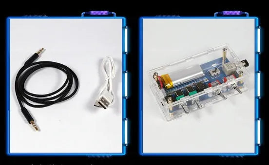 SSTC music Tesla coil driver board with controller, power cable, and audio connections