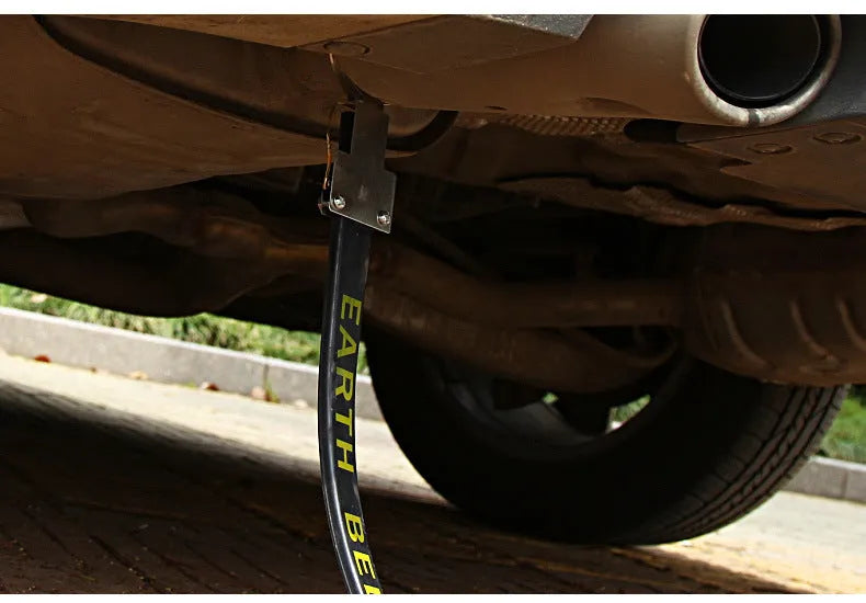 Black car electrostatic grounding chain measuring 370mm with rubber housing and copper wire for vehicle static discharge