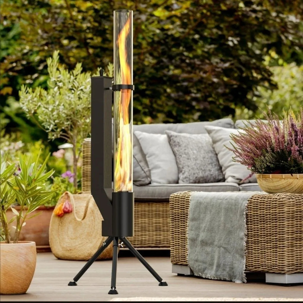 Vertical iron wood burning rocket furnace stove for courtyard and household heating