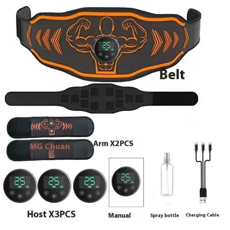 Smart EMS massage belt fitness equipment with rechargeable battery and timing function