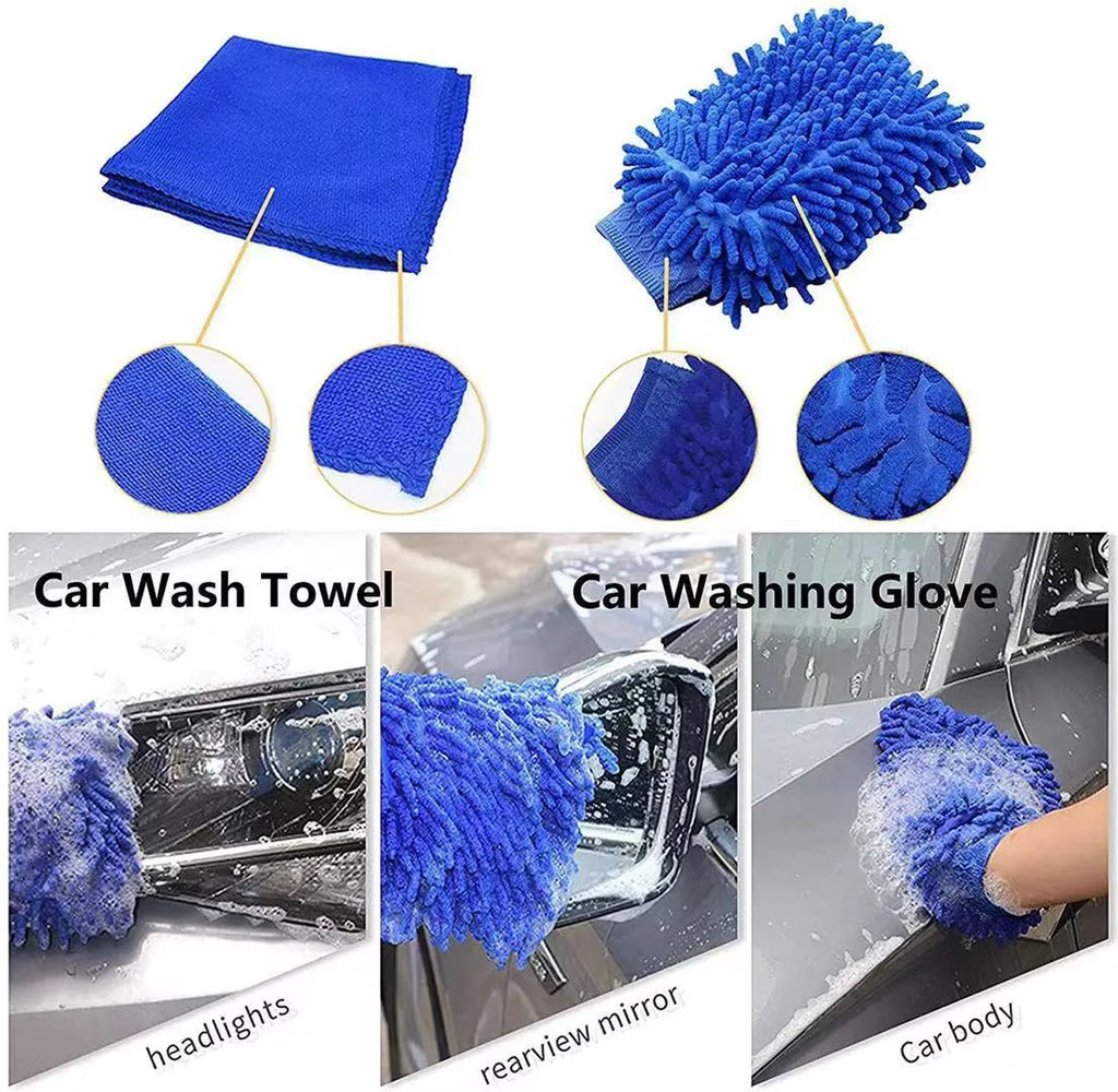26-piece car tyre brush cleaning set with PP plastic brushes for vehicle maintenance