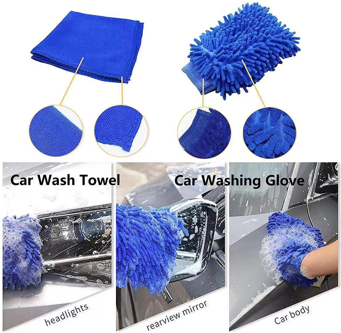 26-piece car tyre brush cleaning set with PP plastic brushes for vehicle maintenance