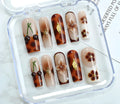 Handmade gel nail polish kit in colour SGJ-A2-0026 with jelly glue, rubbing strips, and nail patches for DIY nail art.