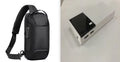 Black 20000mAh power bank measuring 135mm by 60mm with charging cable