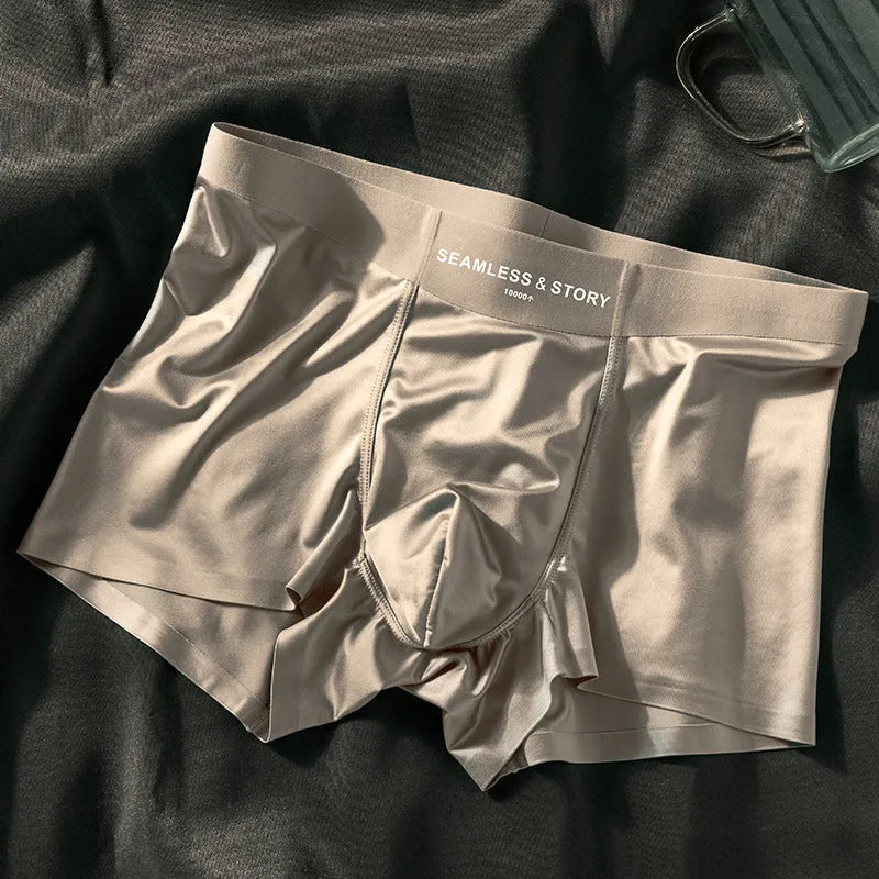 Men's ice silk underwear in multiple colours showing mid waist design