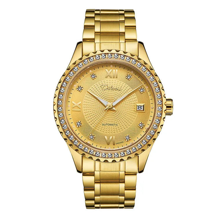 Fashionmonger automatic mechanical watch showing luminous hands and waterproof construction in business style