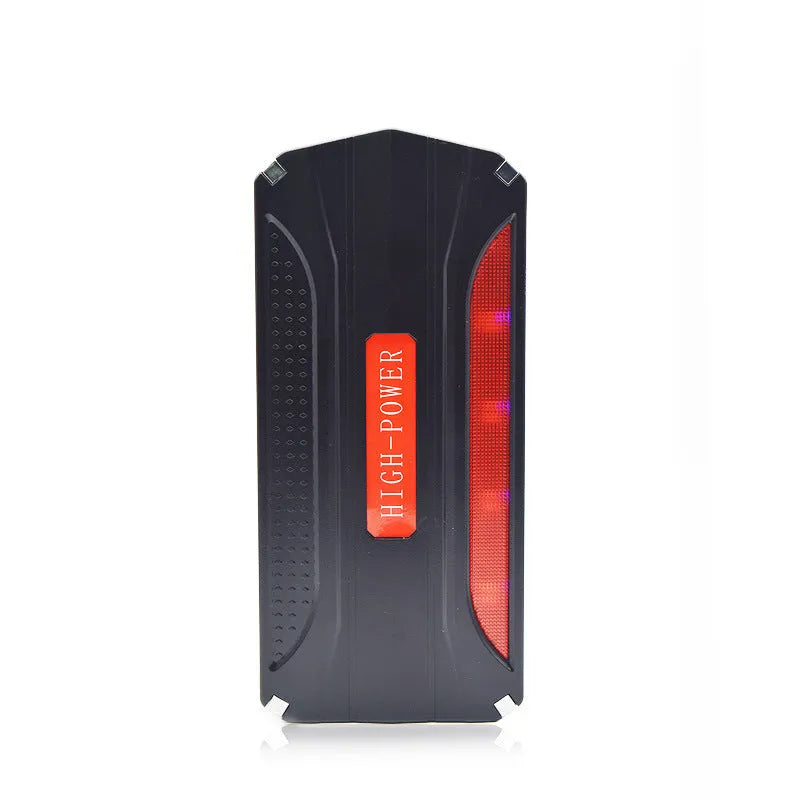 Black red 12V vehicle emergency starting power supply with 7800mAh battery and safety protection features
