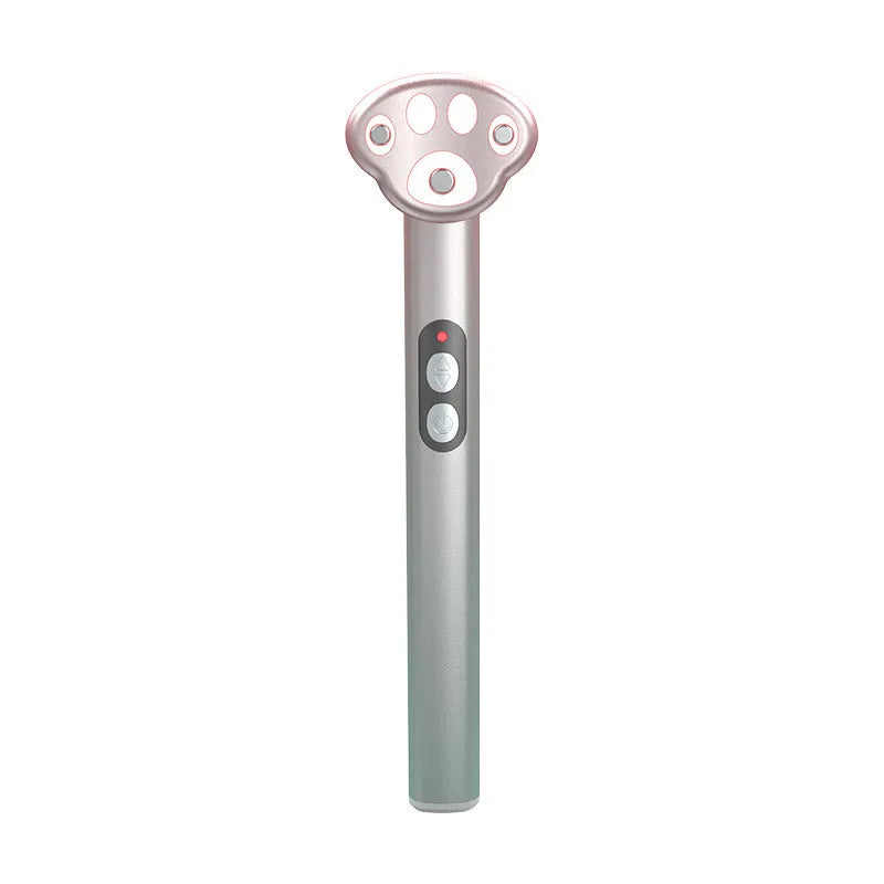 Gradient pink cat's paw shaped eye beautification instrument with micro-current therapy functions