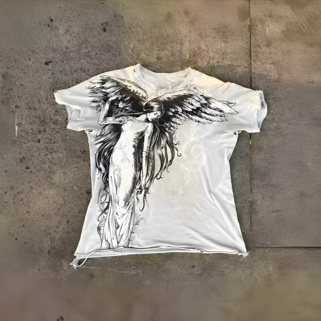 Gothic men's short sleeve t-shirt with cartoon pattern in colour HQ929 on a hanger