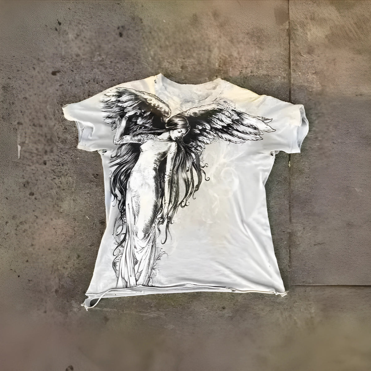 Gothic men's short sleeve t-shirt with cartoon pattern in colour HQ929 on a hanger