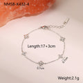 Women's stainless steel bracelet with 18K gold plating and geometric star pendant