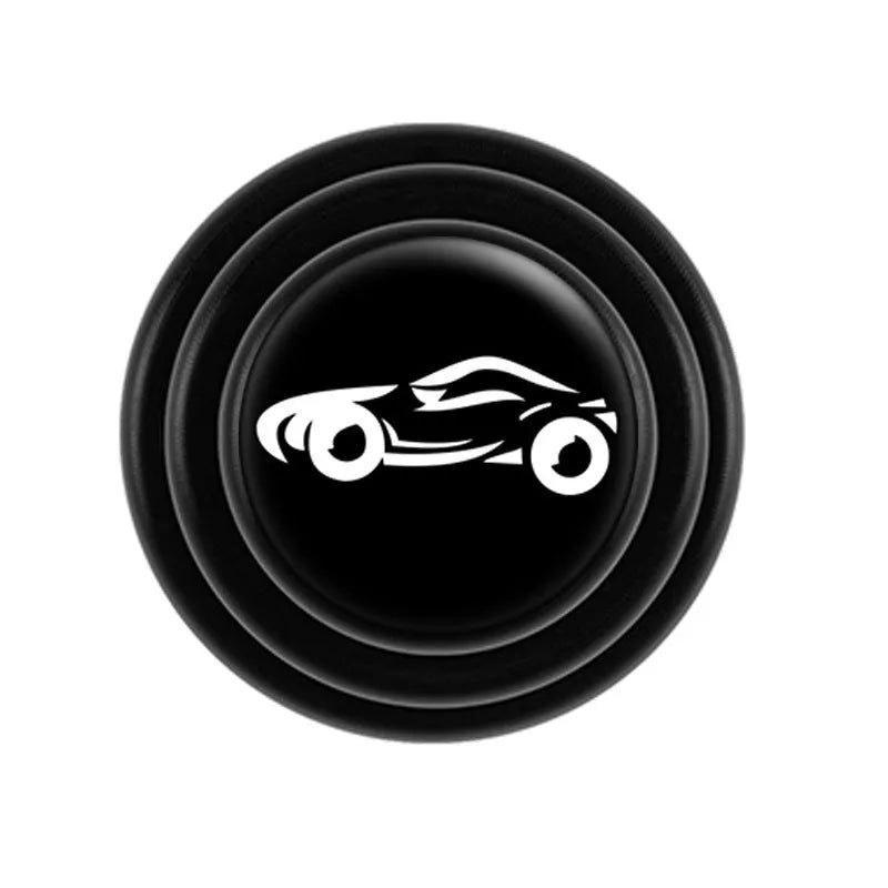 Four 20mm black and luminous silicone car door shock pads with car logo options