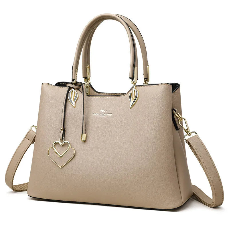 Women's PU messenger bag with multi-layer shoulder strap in seven colour options