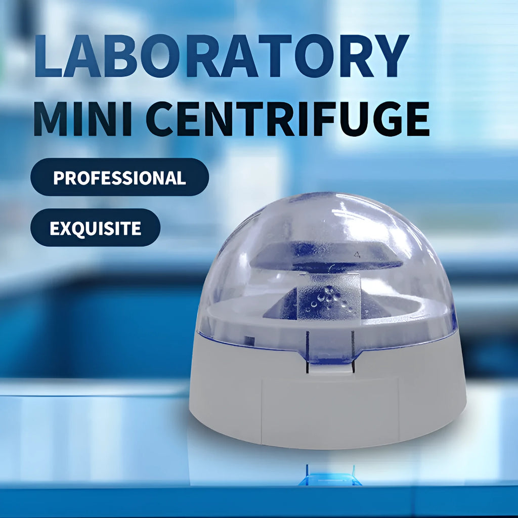 Mini laboratory centrifuge with compact benchtop design and 7000 rpm speed capability