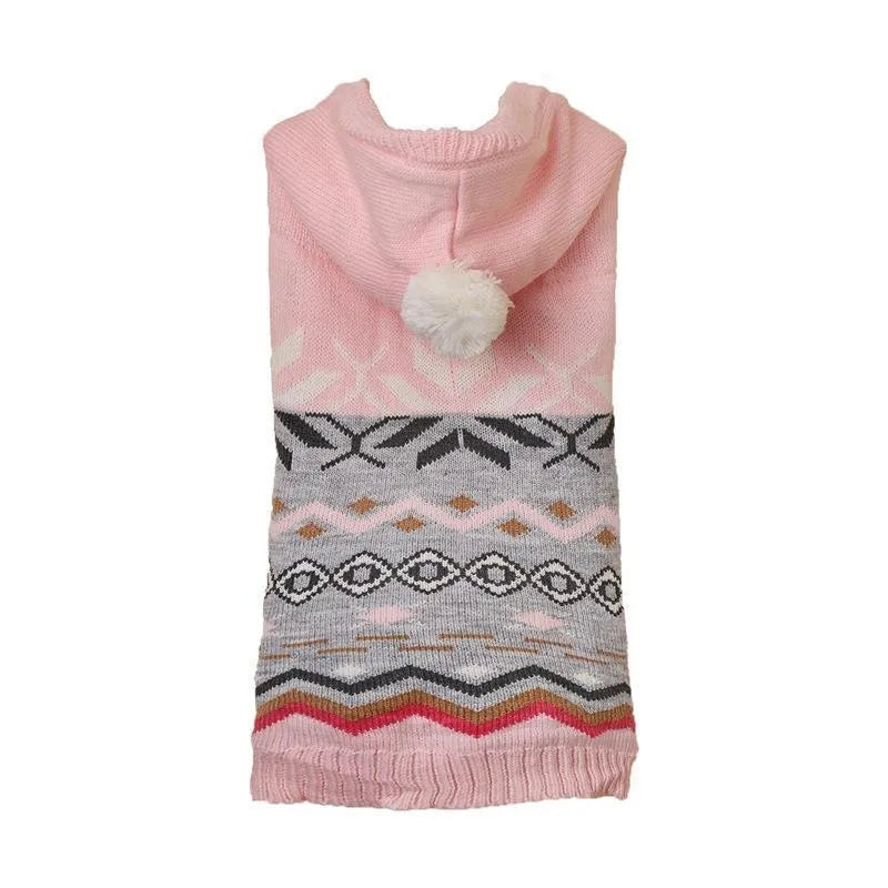 Green diamond pattern knitted pet sweater on small dog showing classic design and proper fit