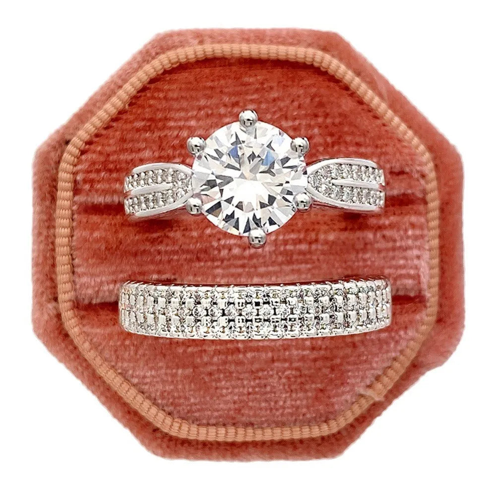 White gold colour combined ring bracelet with geometric design and round elements