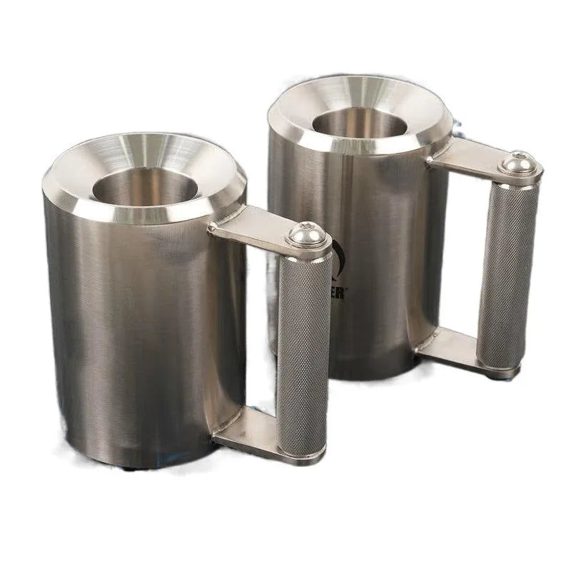 Silver 8kg stainless steel dumbbell cup with cast iron construction for weight training