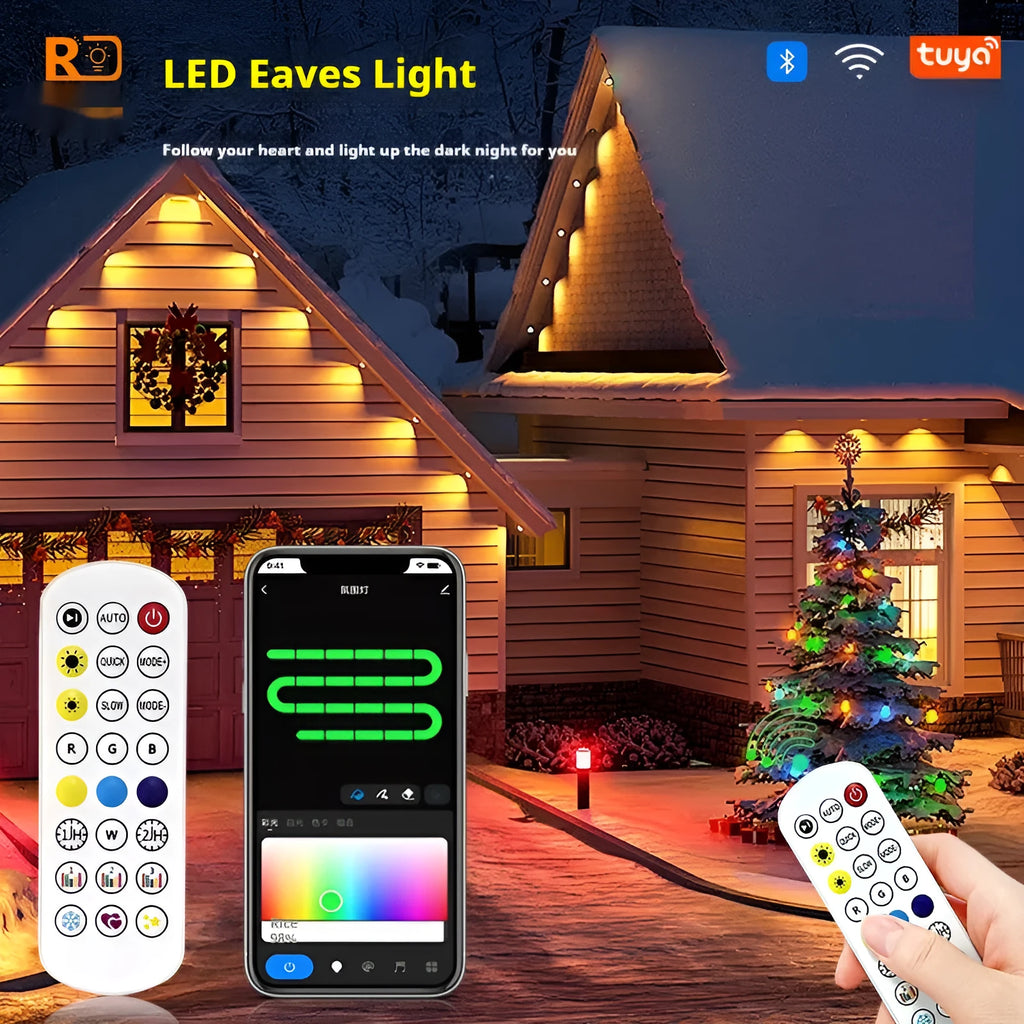 Outdoor eaves light string with planets modelling and intelligent graffiti control remote
