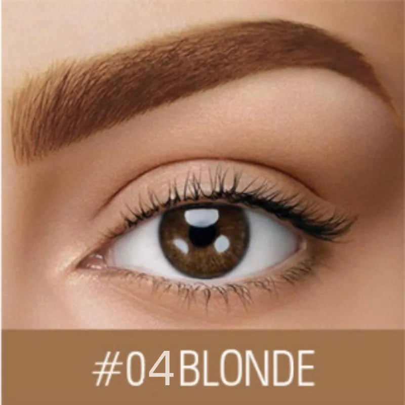 Waterproof brow cream and eyebrow pencil set in dark grey and golden yellow colours with brow dye component
