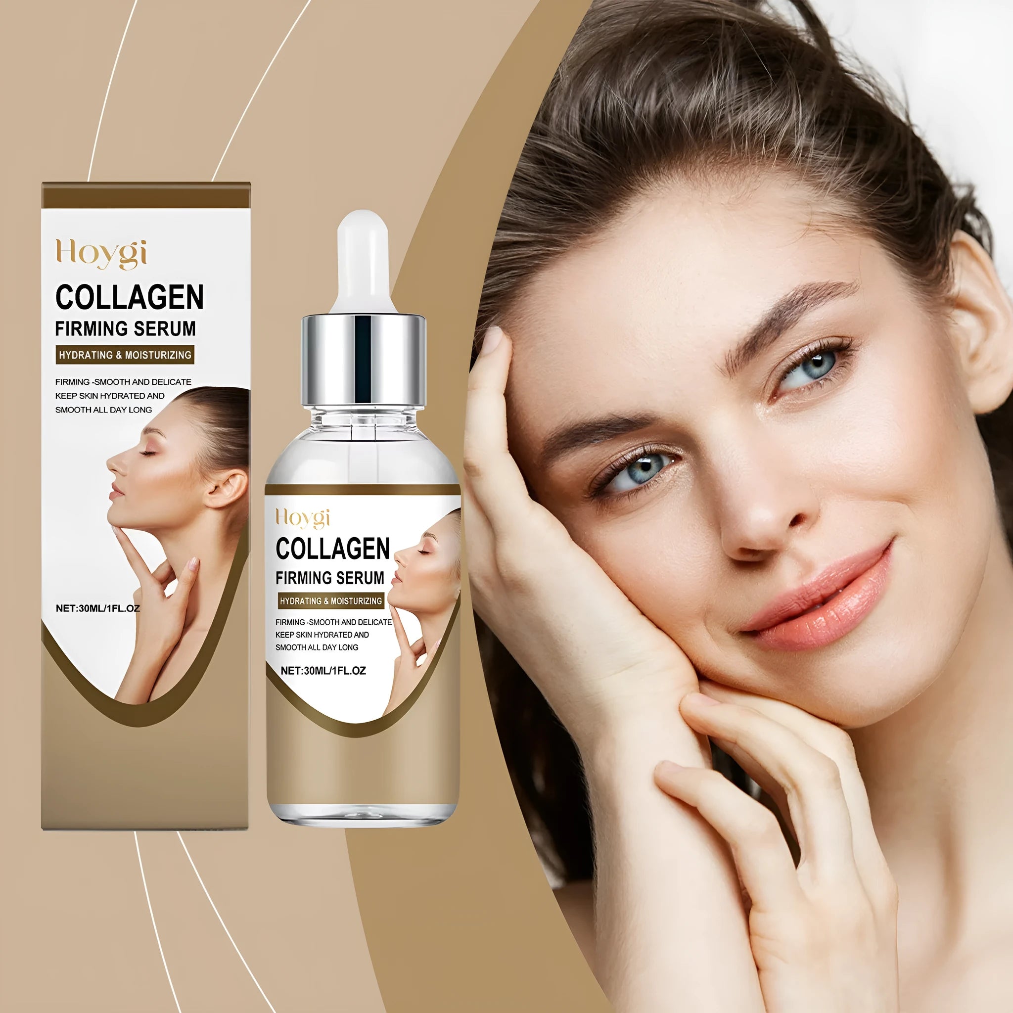 30ml collagen firming care solution bottle with clear gel formula