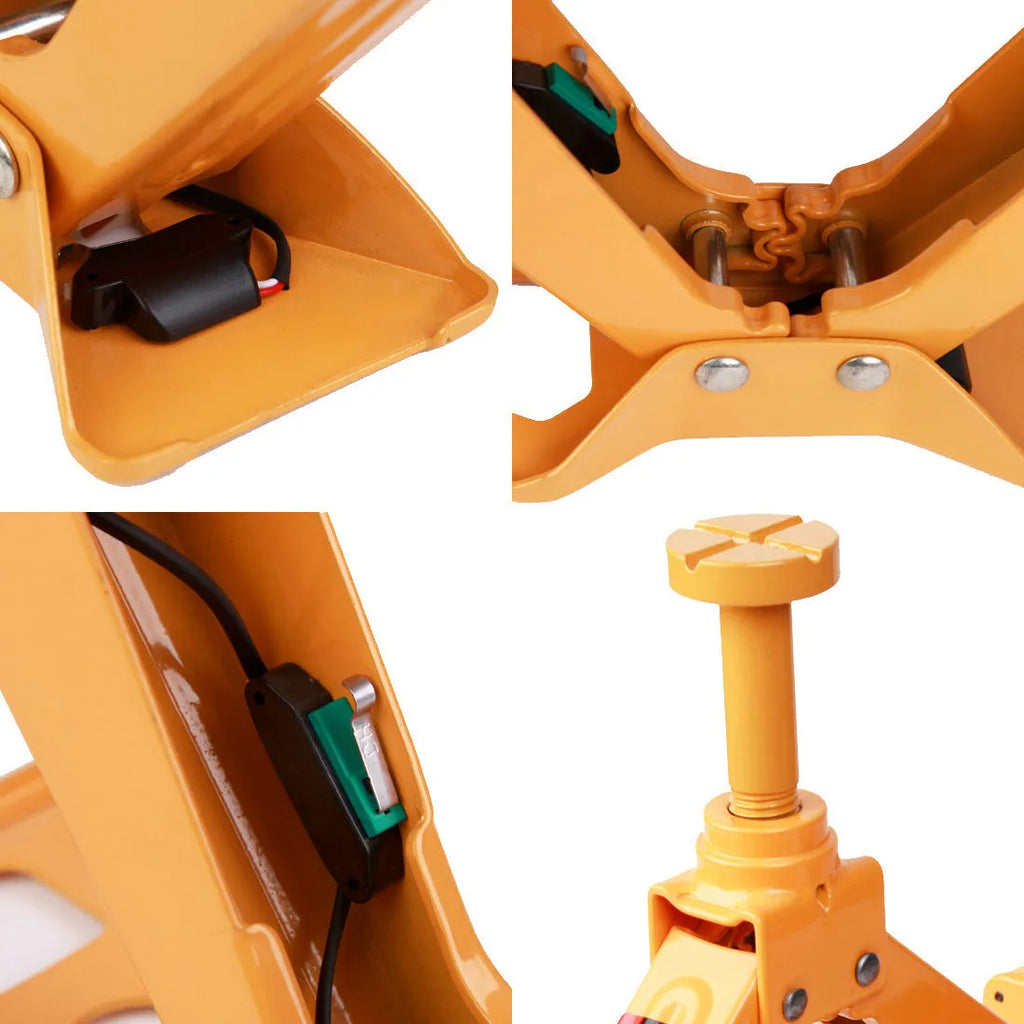 Yellow steel car electric jack set with electric wrench for vehicle tyre changing