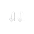 Silver heart-shaped Korean style earrings with 3D glossy finish and copper construction