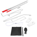 9-piece automotive maintenance tool set with air pump wedge, plastic wedges, hooks, and crowbar tools