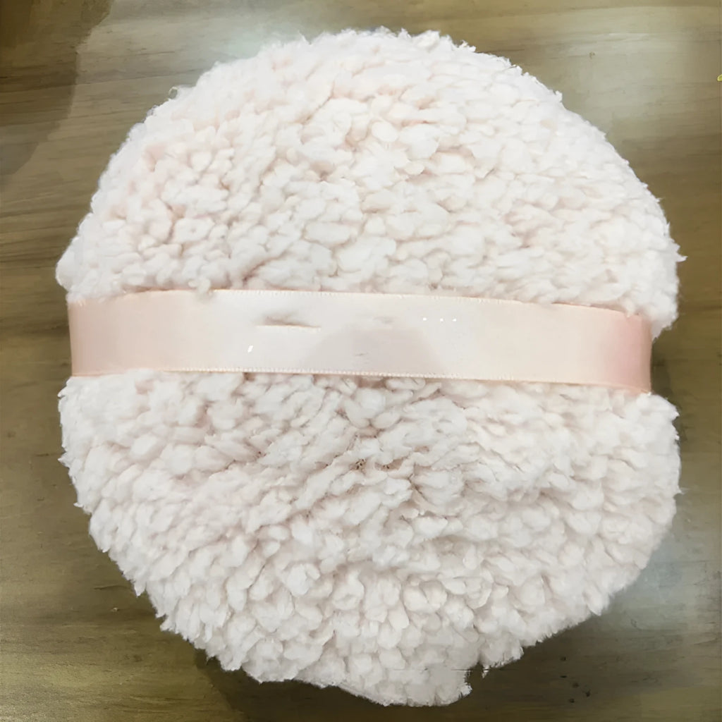 Oversized 150x75mm rectangular powder puff in plush material for loose powder and foundation application