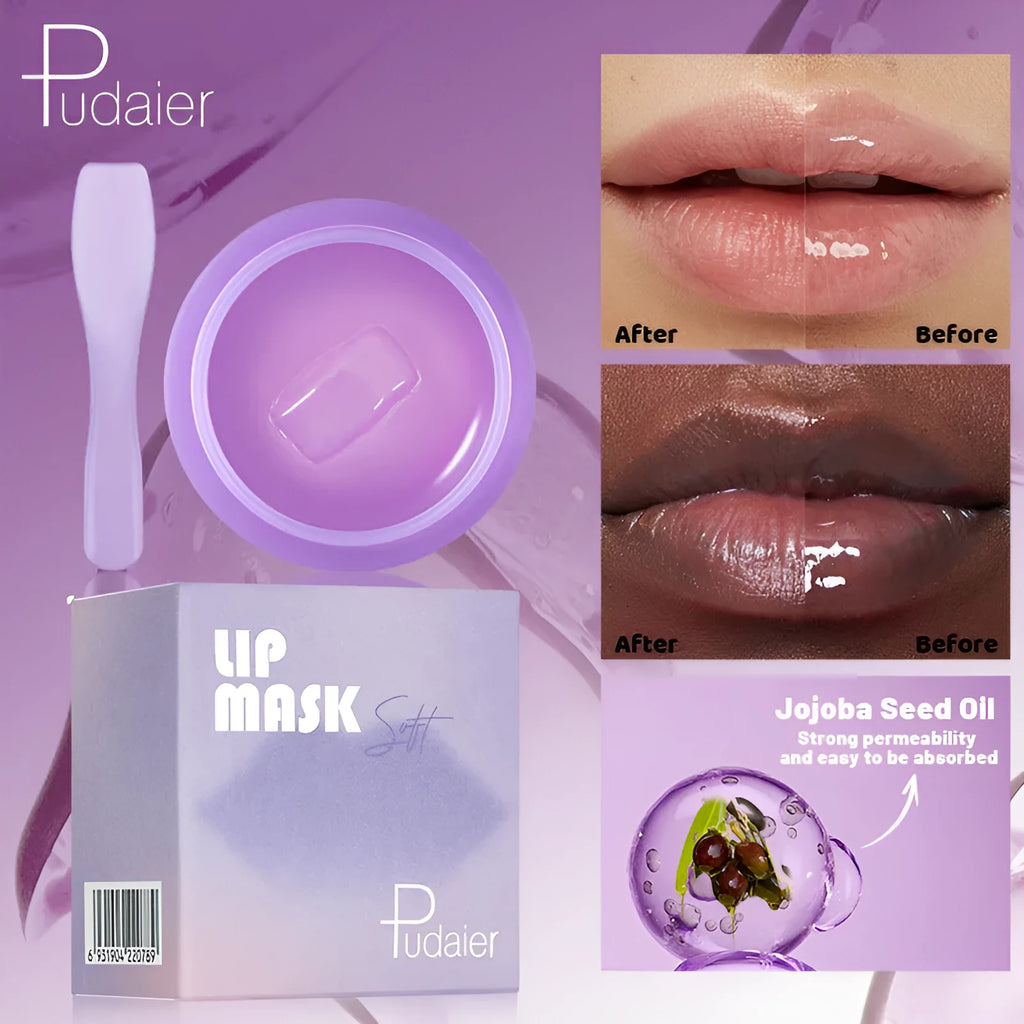 Lip balm exfoliating mask treatment tube with silicone lip scrubber tool
