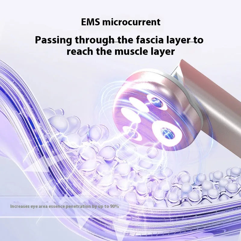 Gradient pink cat's paw shaped eye beautification instrument with micro-current therapy functions
