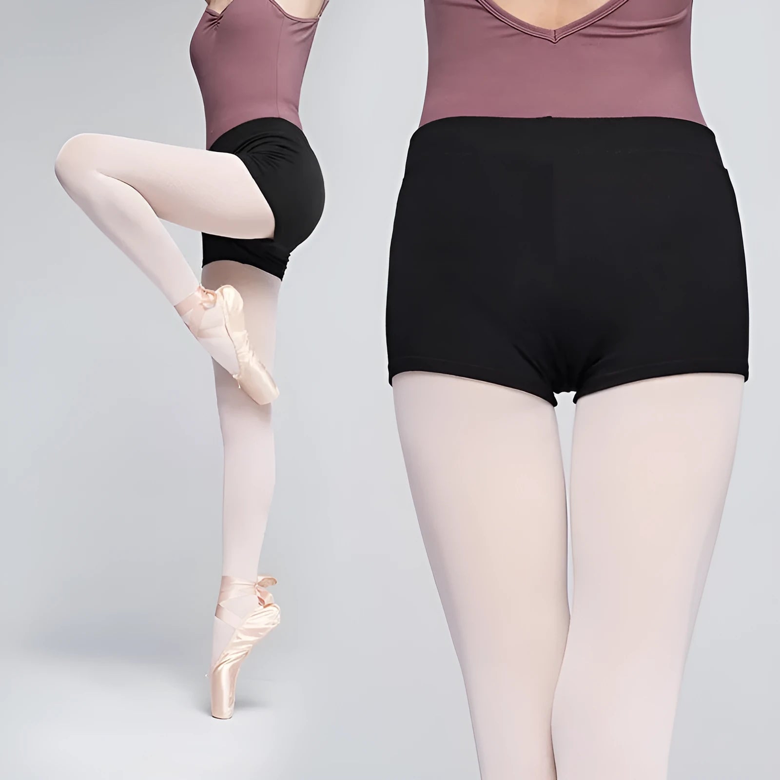 Black cotton women's ballet practice dance pants for fitness and exercise
