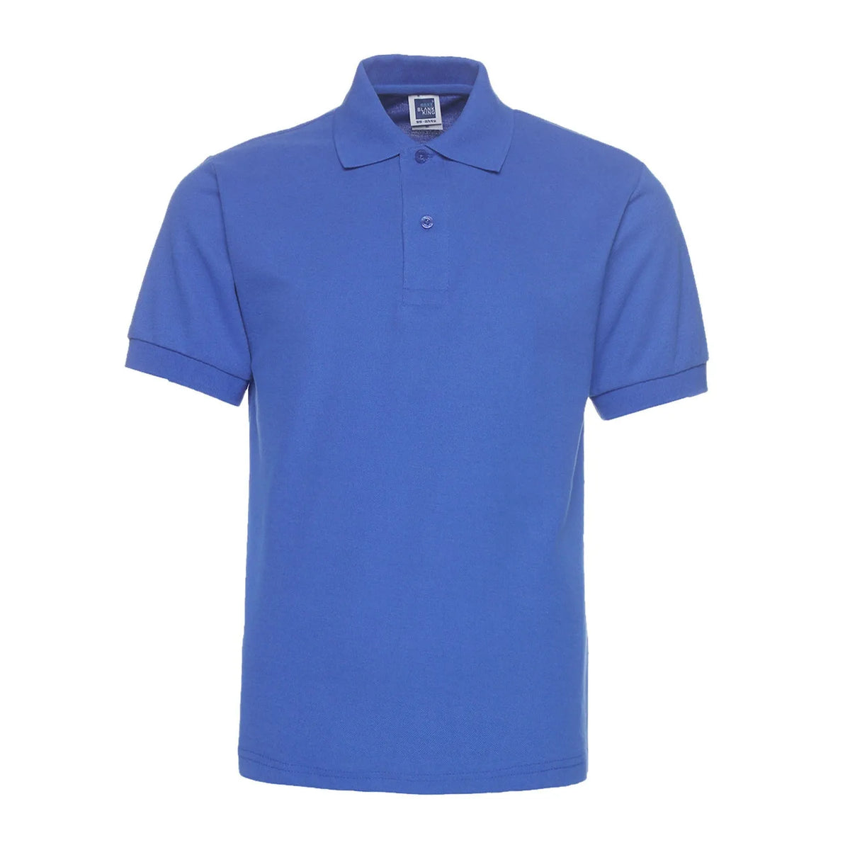Solid colour plus size polo shirt with short sleeves and lapel collar in cotton blend fabric