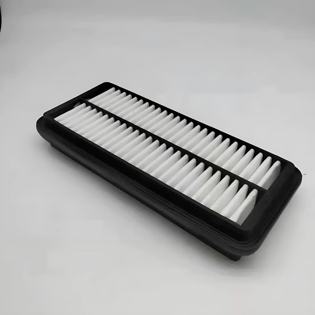 Black car air filter panel measuring 256mm x 113mm x 40mm for Modern vehicle replacement