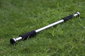 Steel pull-up bar device showing adjustable width mechanism from 62 to 100 centimetres