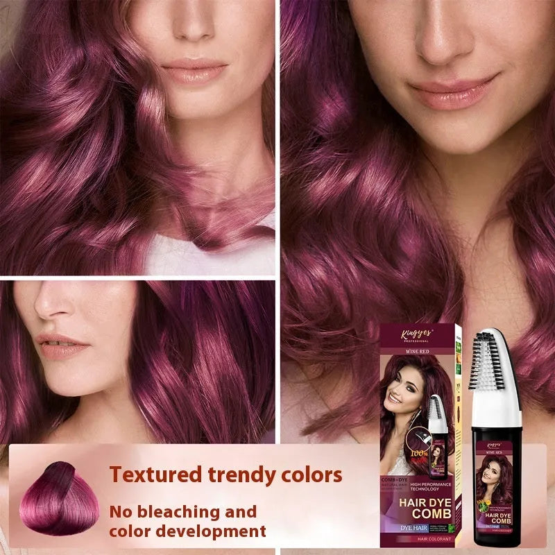 200ML bottle of hair dye cream in brown, wine red, and dark brown colour options.