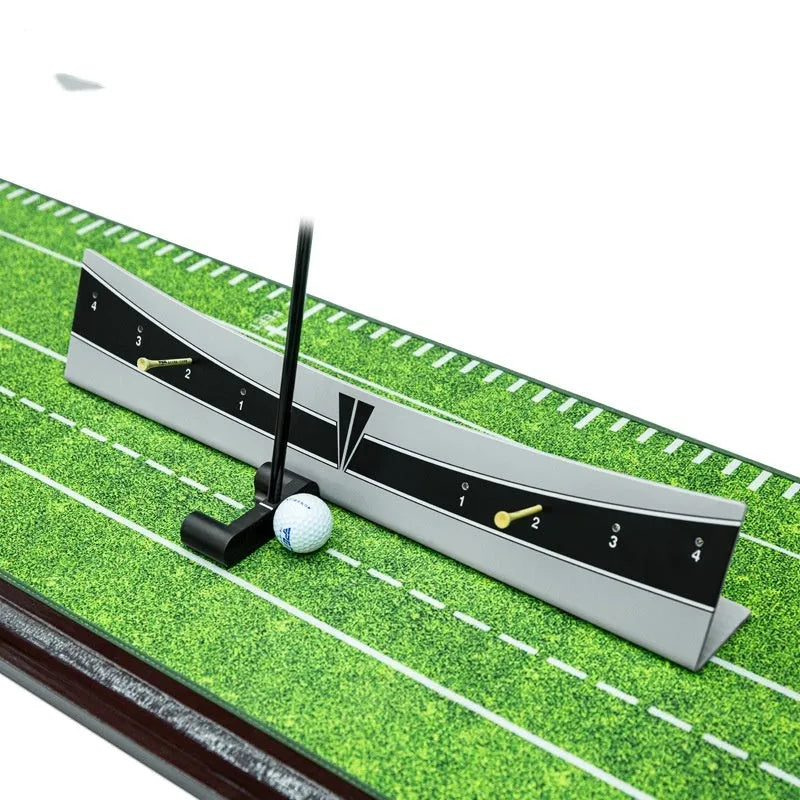 Golf putter trajectory balance simulator with adjustable push rod balancer on PVC construction