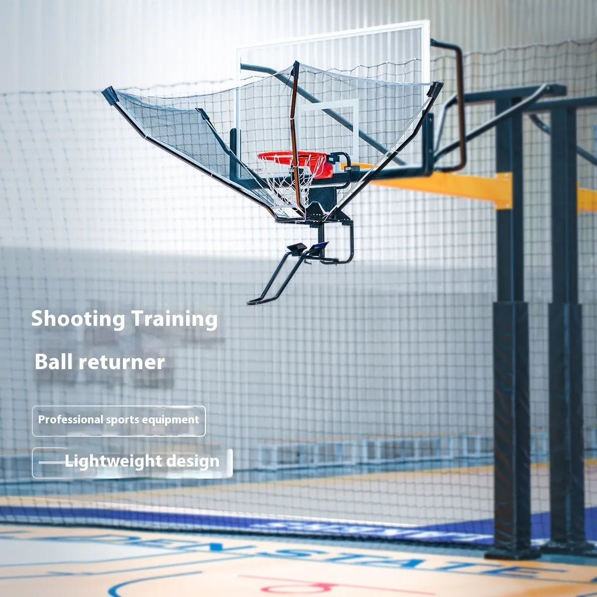 Upgraded portable basketball training return machine with automatic serve function.