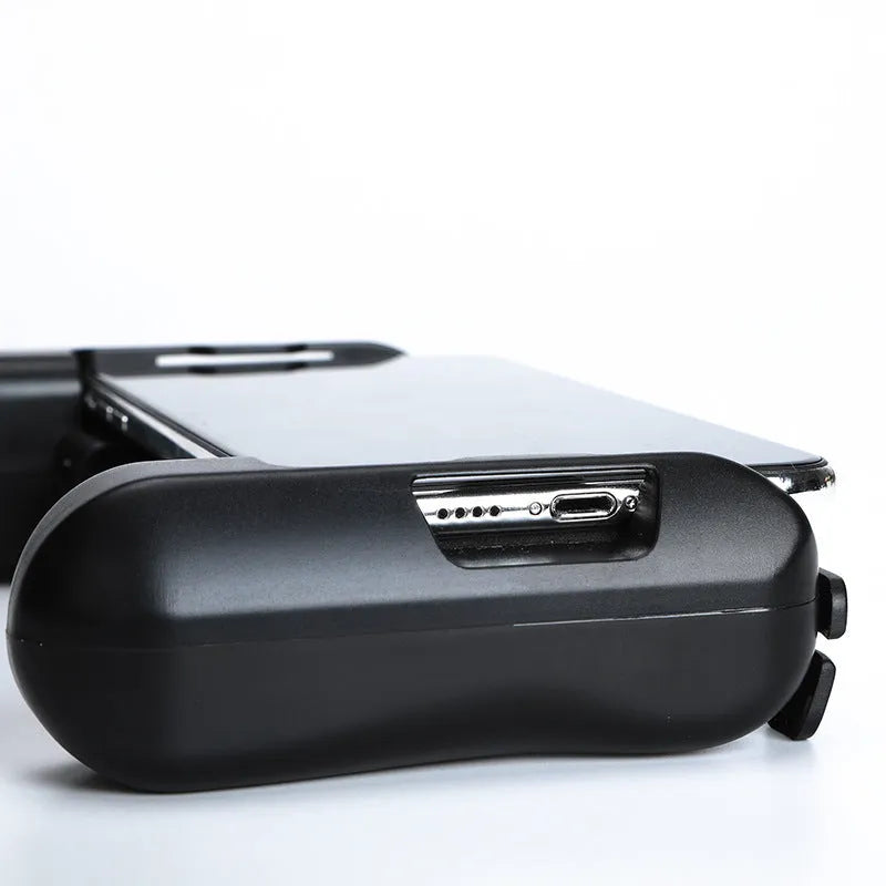 Black P2 cooling Bluetooth controller for iPhone gaming with physical buttons