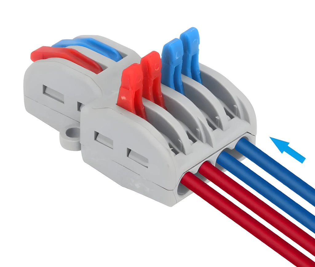 Quick wire connector with fire insulation shell and brass guides for 0.08-4.0mm² wiring