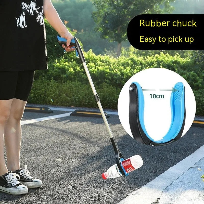 Blue trash clip with plastic and aluminium alloy construction for household organisation