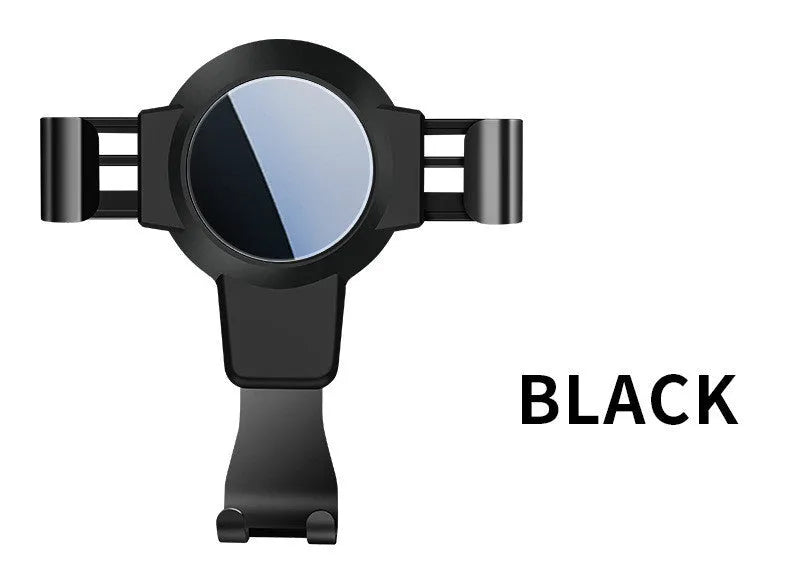 Black S4 ABS car mobile phone bracket mounted on car air conditioning vent holding smartphone